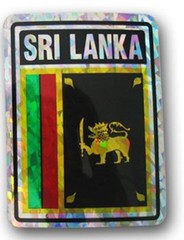 Pack of 2 Sri Lanka Country Flag Reflective Decal Bumper Sticker