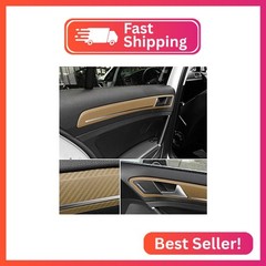 LZLRUN 3D Gold Carbon Fiber Vinyl Wrap Roll with Air Release Bubble Free Adhesiv