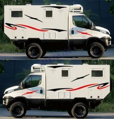 2x Car Body Stickers Decal Stripes For Caravan RV Travel Trailer Camper Van