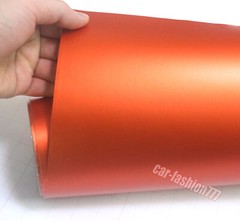 Flexible Satin Orange Car Sticker Matte Chrome Metal Vinyl Wrap Film Air Free US