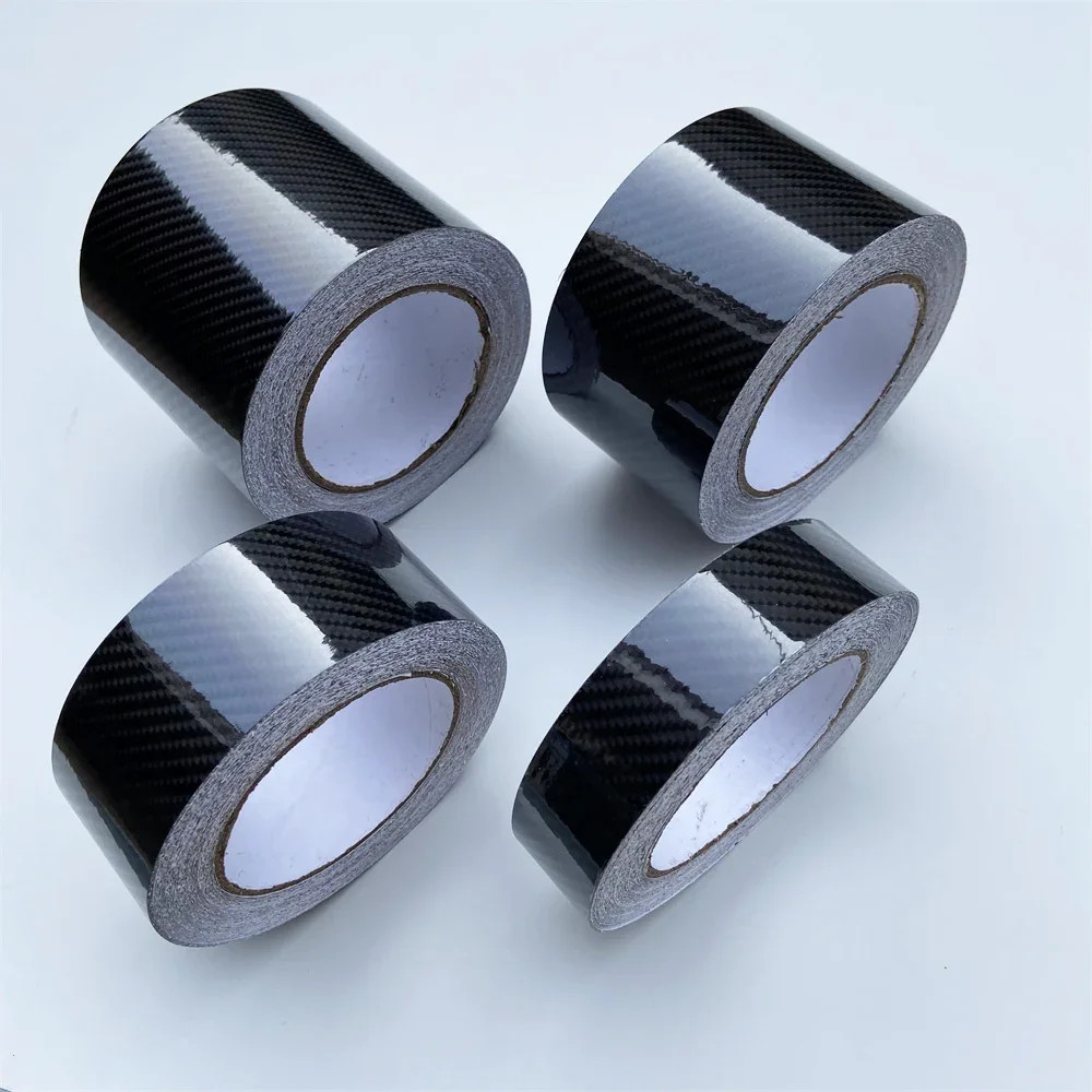 3/5/7/10cm Black Glossy 6D Carbon Look Vinyl Tape Stripes Wrap Pillar Roof Doors