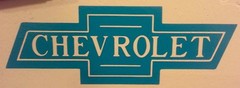 Vintage CHEVROLET Bowtie Script Emblem Vinyl Decal Sticker 3″ x 8.7″ Many Colors