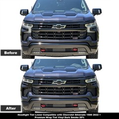 Crux Moto Headlight Tint Lower Overlay Dark Smoke 20% for Silverado 1500 22+