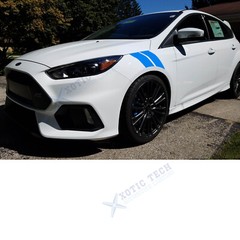 4x Sport Racing Blue Universal Car Hood Fender Stripes Hash Mark Graphics Decal