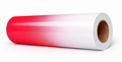 Vehicle Wrap Vinyl Red / White Gradient 53″x12″ Gloss Air-Release PVC Vinyl