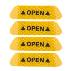 4x Car Door Open Sticker Reflective Tape Safety Warning Auto Decal Door Stickers