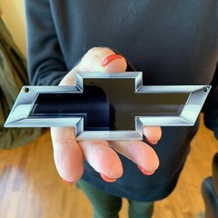 Chevy Bow Tie GM Black Bowtie Metal Magnet Emblem Art Size: 6″ x 2″