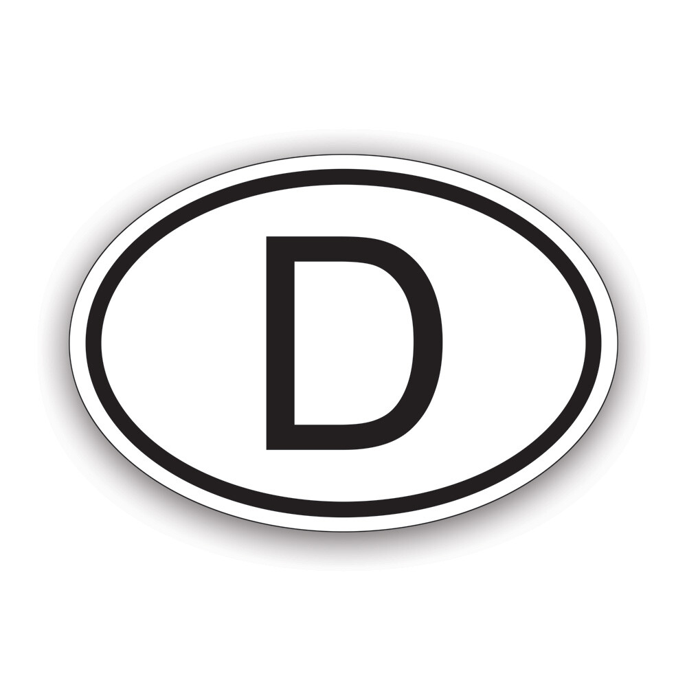 D Germany Country Code Oval Sticker Decal – Weatherproof – german euro