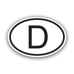 D Germany Country Code Oval Sticker Decal – Weatherproof – german euro