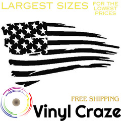 Distressed Torn American USA US Flag Vinyl Decal Sticker ANY Smooth Surface