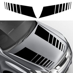 2Pcs Car Side Body Sticker Racing Hood Stripe Graphics Vinyl Decal Waterproof