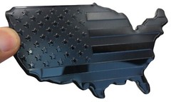 ALUMINUM American Flag Decal Sticker Car, Motorcycle, Patriotic US Country Black