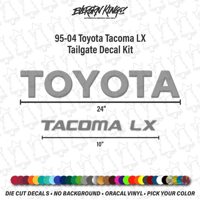 TAILGATE DECAL KIT for 1995-2004 TOYOTA TACOMA LX Sticker Emblem First Gen Yota