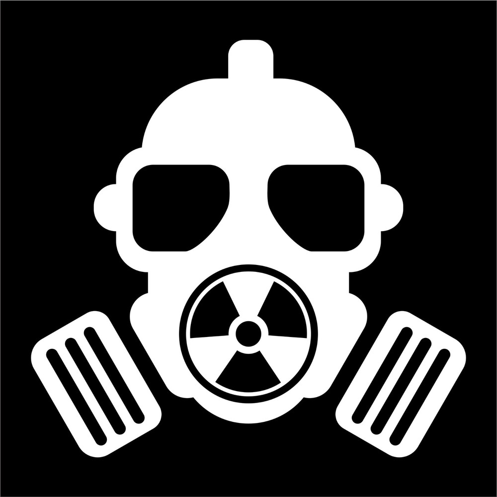 Nuclear Gas Mask Sticker Decal 4 Laptop Car Window – Many Colors & Sizes