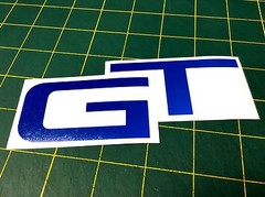 Ford Mustang GT Rear Emblem Reflective Blue Vinyl Overlay