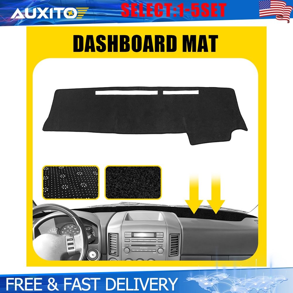 Black Dash Mat Dashboard Cover Pad for Nissan Titan 2004 2005 2006 2007-12 1-5X