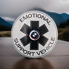 BMW Emotional Support Vehicle – Car Sticker Decal Window, Bumper 3.5″ WHITE