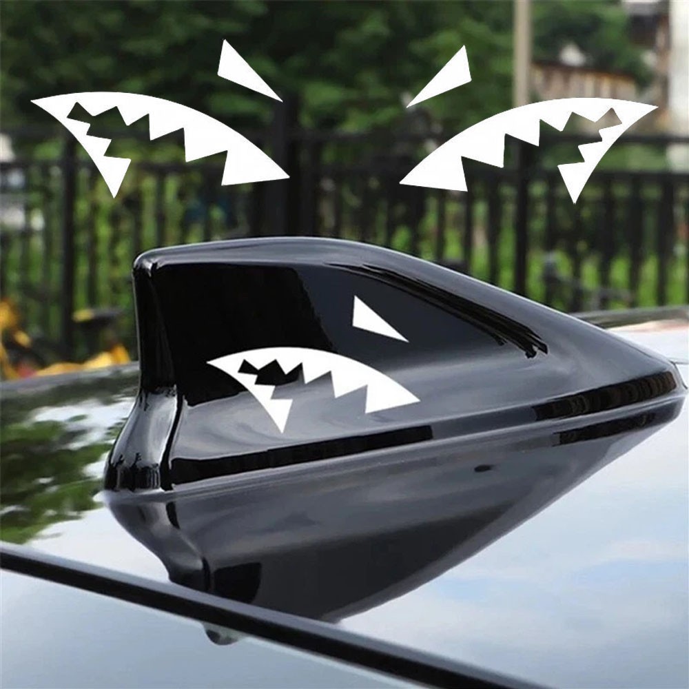 Shark Mouth Reflective Universal Stickers Shark Fin Self-Adhesive Decals