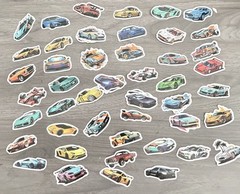 50 Pcs Super Car Racing Sports Cars Waterproof Stickers
