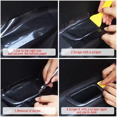Carbon Fiber Pattern Waterproof Vinyl CAR Wrap Sheet Roll Film Sticker 60″x12″