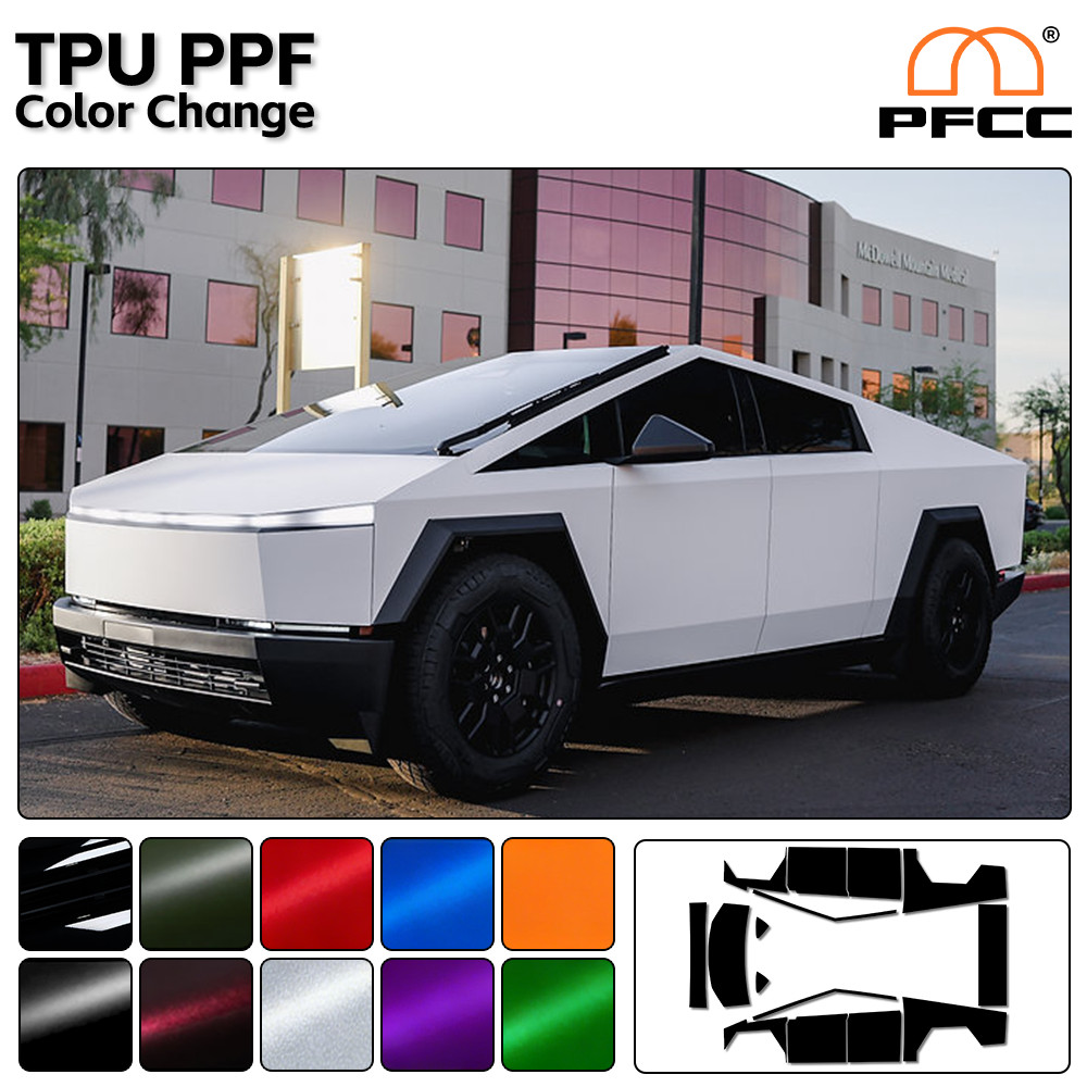 TPU Satin Piano White For Cybertruck PPF Paint Protection Film Wrap Color Change