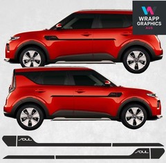 For Kia Soul Upper Door Stripe Decal Premium Stickers Both Sides