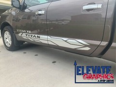 Fits Nissan Titan Side Rocker Break Stripes Vinyl Graphics 3m Decals 2010-2023