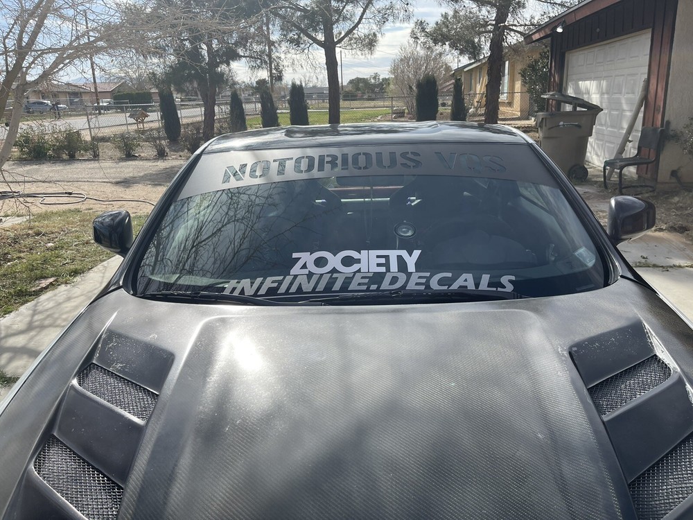 For NOTORIOUS VQS Reverse CutWindshield Banner 10×62 Size 370z 350z G37 Sports