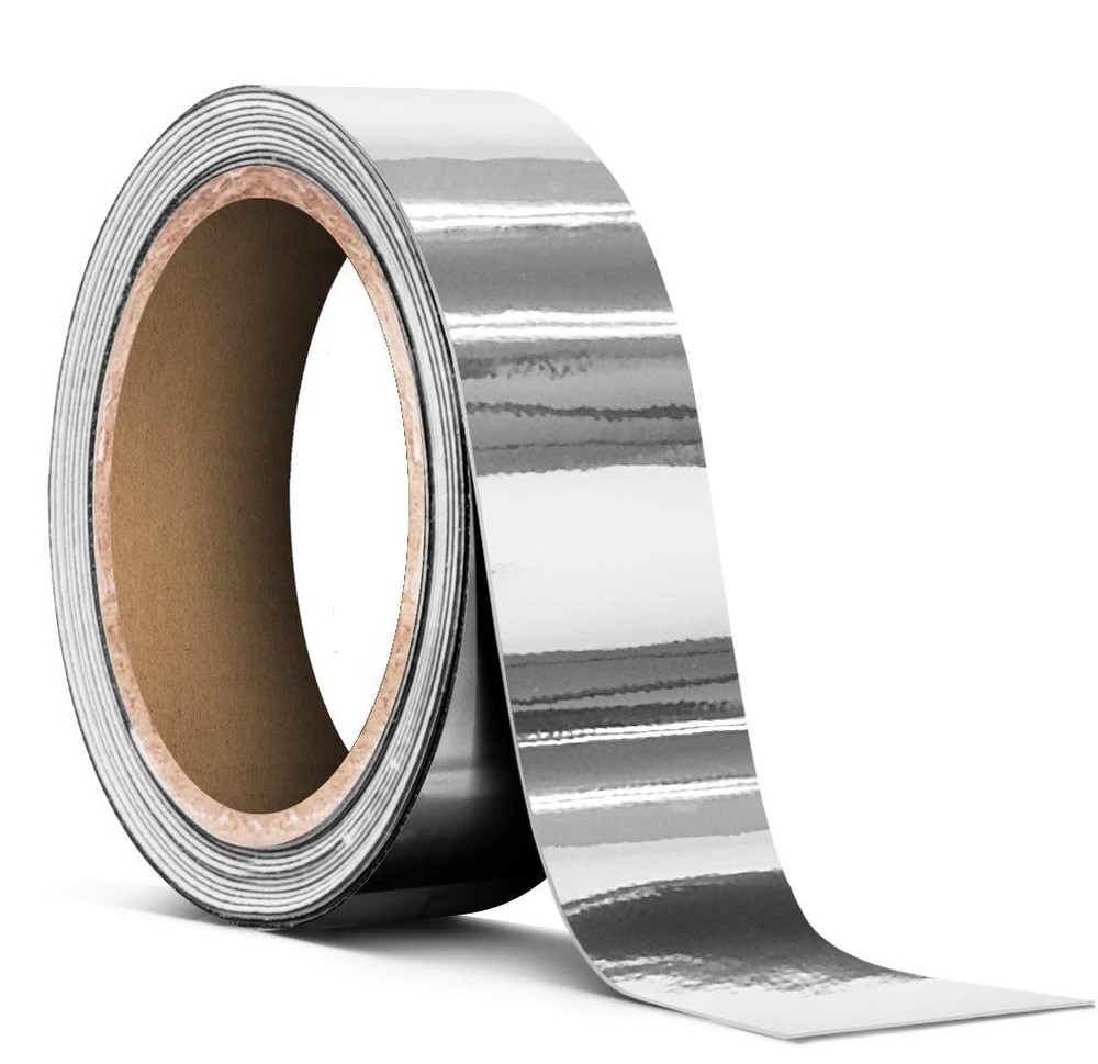 Gloss Silver Chrome AirRelease Vinyl Adhesive Tape Roll 1 Inch x 25ft