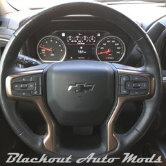 Gloss Black Steering Wheel Bowtie Overlay Chevy Silverado 2014-2024 Precut Decal