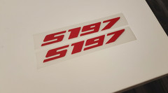 2pc S197 Mustang GT Car Vinyl Sticker Decal 1 X 8 Inches (Reflective Red)