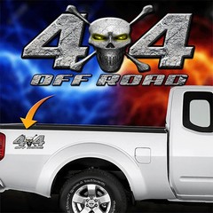 4×4 Off Road Decals for Chevy Silverado, Punisher Skull Edition Stickers, 2