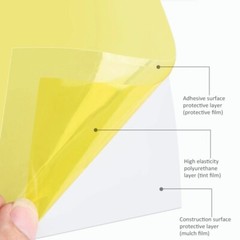 Fit For Headlight Taillamp Transparent Yellow Lens Vinyl Protection Film 12″x78″