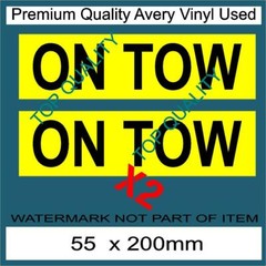 ON TOW DECAL STICKER X2 FOR CAR TRAILER CAMPER CARAVAN TRUCK RV MOTOR HOME