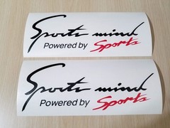 2pcs SPORTS MIND Powered by Sports (10″ x 3.75″) Decal Vinyl Stickers Signature