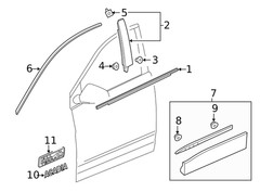 Genuine GM Front Driver Side Door Window Frame Rear Applique 84513569
