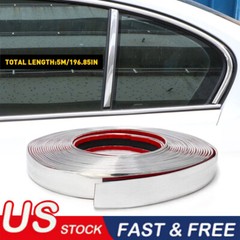 Chrome Molding Trim 0.4~1” Wide Automotive Trunk Body Side Bumper Strip Decor