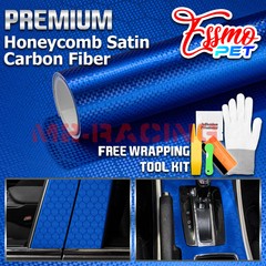 Honeycomb Carbon Fiber Satin Royal Blue Hex Auto Sticker Decal Vinyl Wrap Sheet