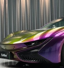 Purple to Green Chameleon Fiber Car Vinyl Wrap, High Gloss Car Body Wrap Roll