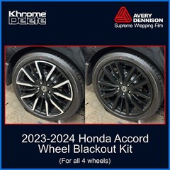Chrome Delete Vinyl Overlay fitting the 2023-2025 Honda Accord Sedan Sport Wheel