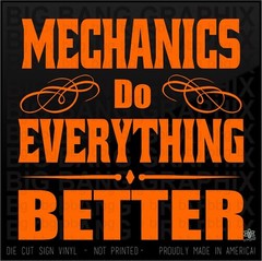 Funny Mechanic Decal Sticker Vinyl Lettering QUALITY USA Window Body Die Cut