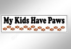 funny car bumper sticker my kids have paws pet owners dogs cats rabbits 200mm