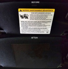 2019 – 2022 CHEVY SILVERADO 1500/2500 / GMC SIERRA SUN VISOR WARNING BLACKOUTS