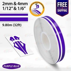 PURPLE-BLUE 1/12″ & 1/6″ Roll Vinyl Pinstriping Stripe Double Line Tape Sticker