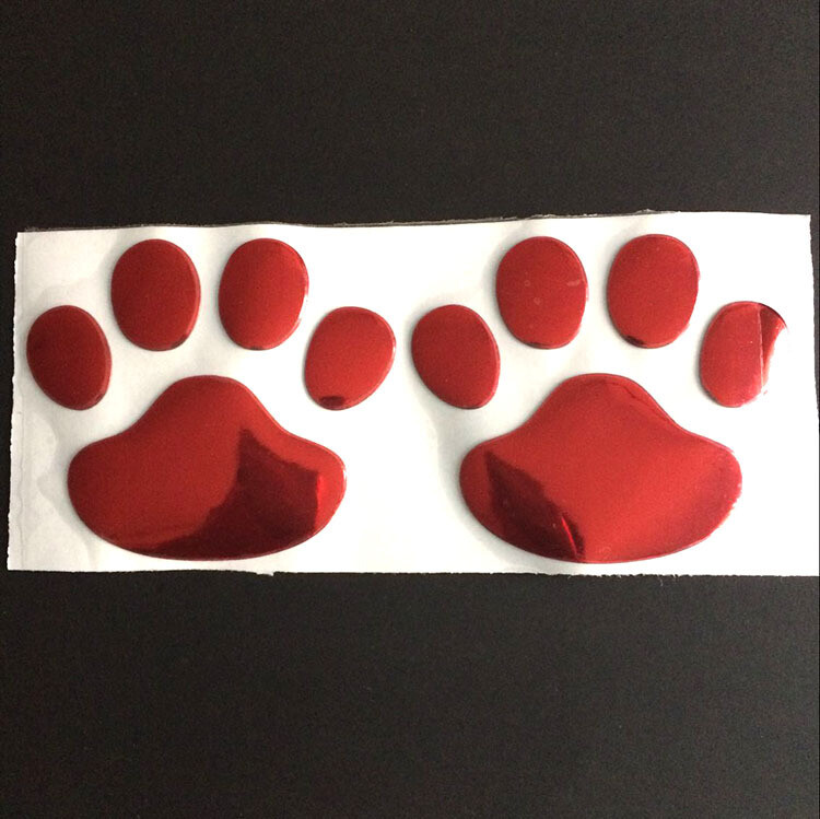 2/4PCS Car Sticker Decal 3D Animal Dog Cat Paws PVC Motorbike Accessories 6x6CM