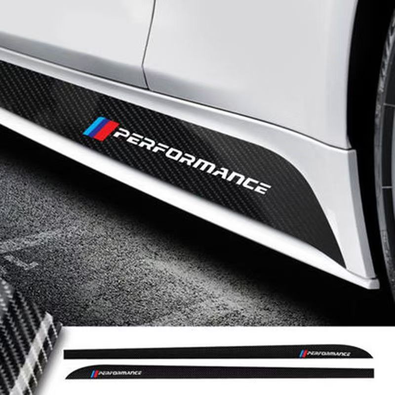 FOR BMW 1 2 3 4 5 SERIES X5X6 CARBON FIBER PATTERN MP SIDE STICKER SKIRT DECALS