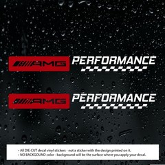 Pair AMG PERFORMANCE Decal Vinyl Stickers for Mercedes-Benz Car Racing Sports