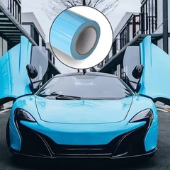5FTx50FT PET Crystal Sky Blue Vinyl Wrap Self-Adhesive Air Release US Stock