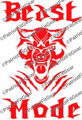 Beast Mode,Wolf,Exercise,Wellness,Fitness,Goal,#BeastMode,Motivation,Vinyl Decal