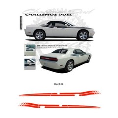 Dodge Challenger 2008 to 2010 Duel Side Stripes Graphic Kit – Red